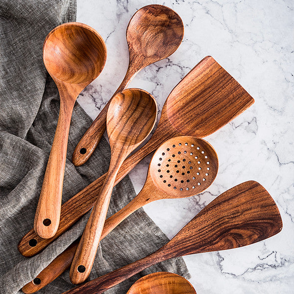 Non-Toxic Teak Wood Kitchen Utensils