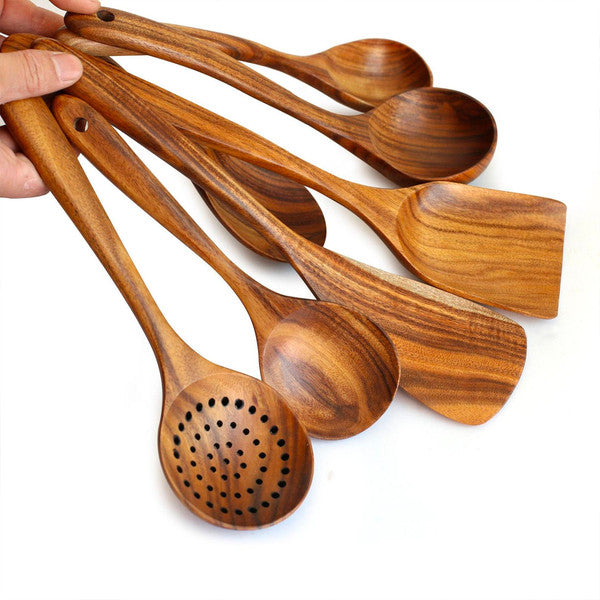 Non-Toxic Teak Wood Kitchen Utensils